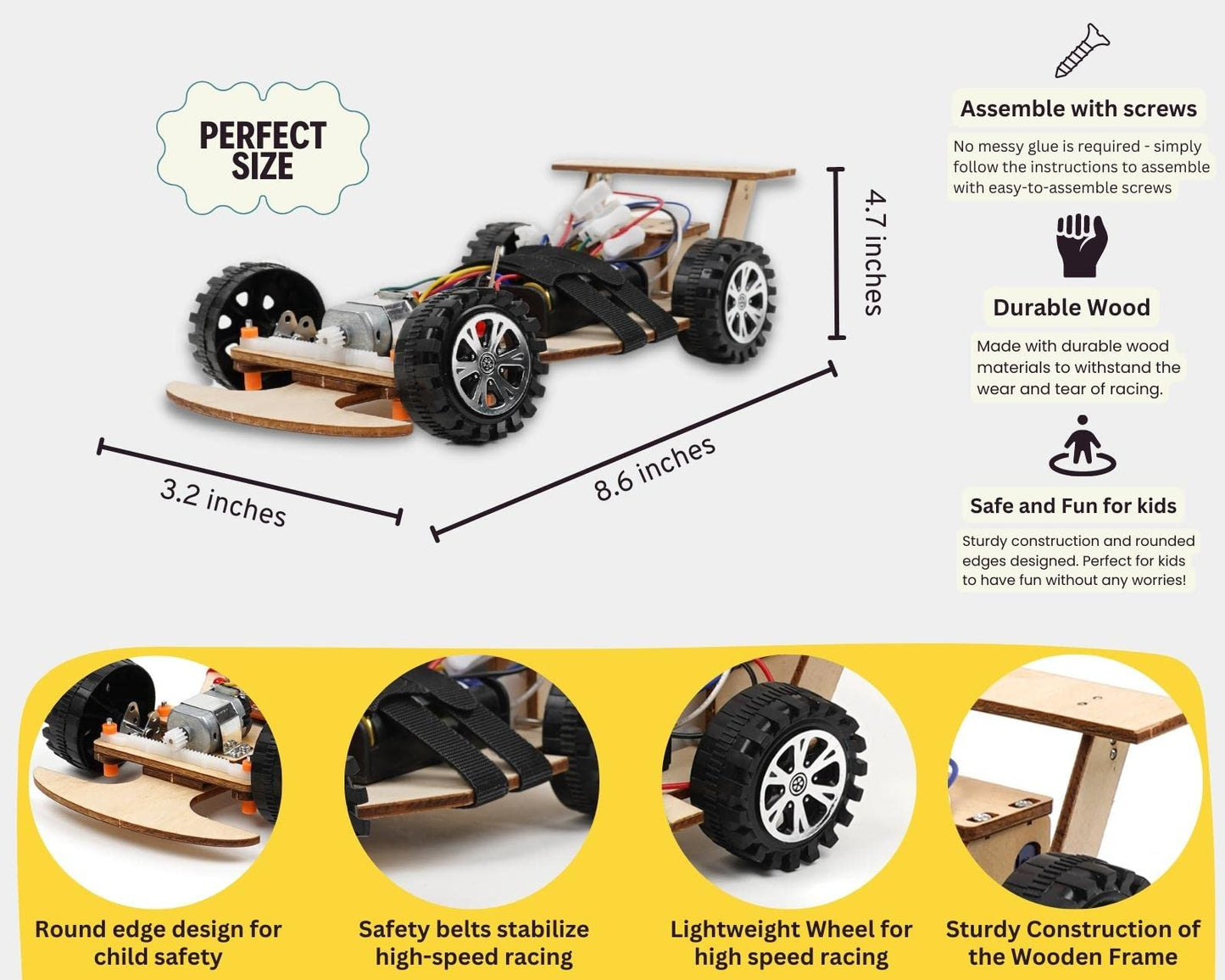 Pica Toys F1 Wireless RC Car Kit | STEM Building Project for Kids & Students