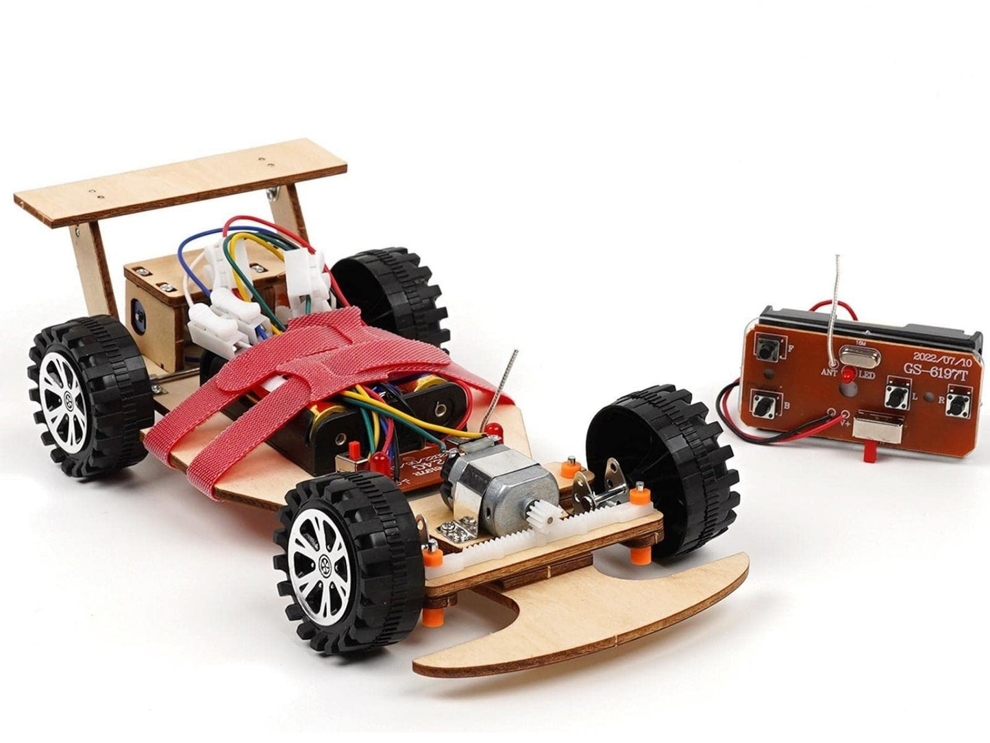 Pica Toys Wooden F1 Racing Car Kit – Remote Control STEM Build (Red)