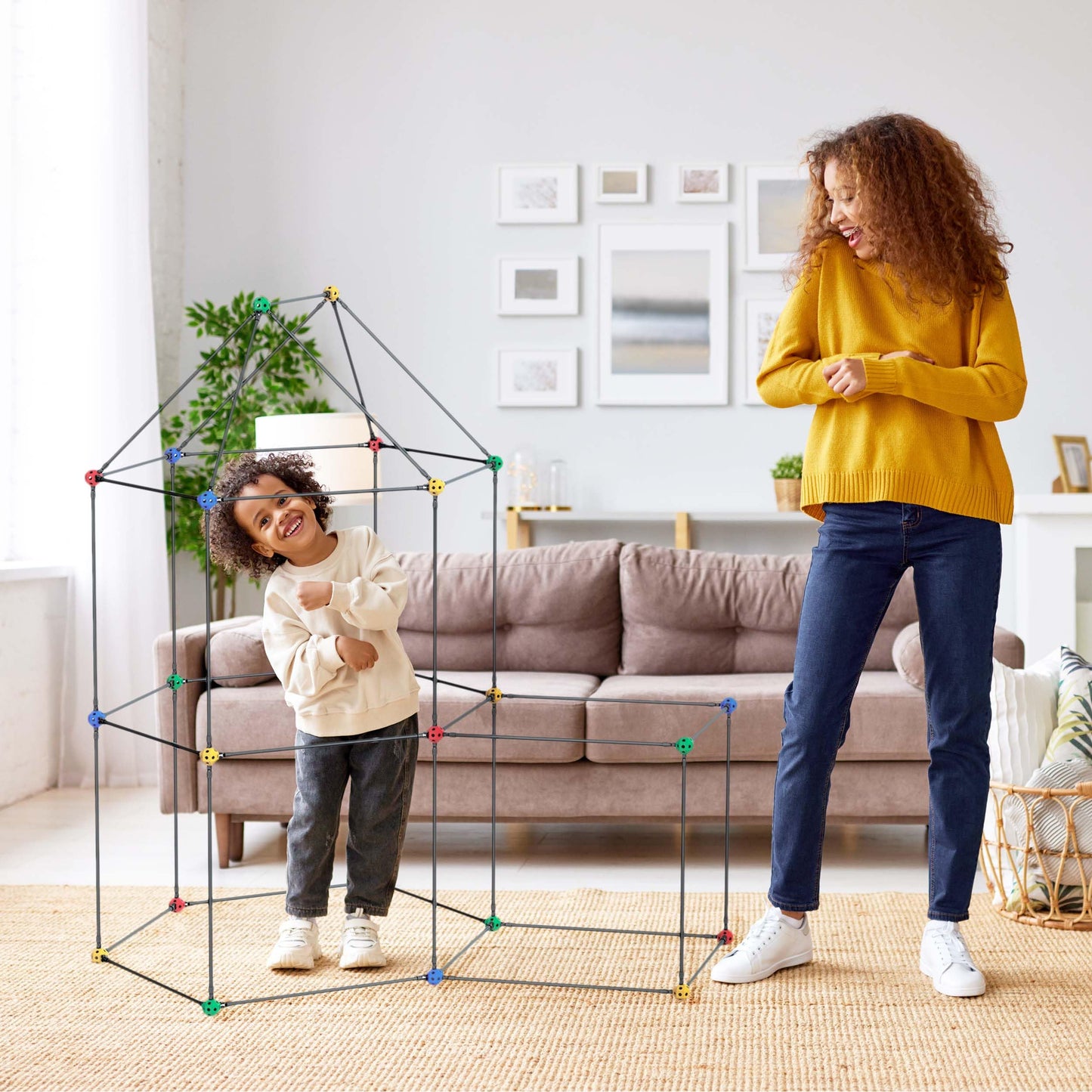PicassoTiles Kids Fort Building Kit — 100-Piece STEM Construction Toys