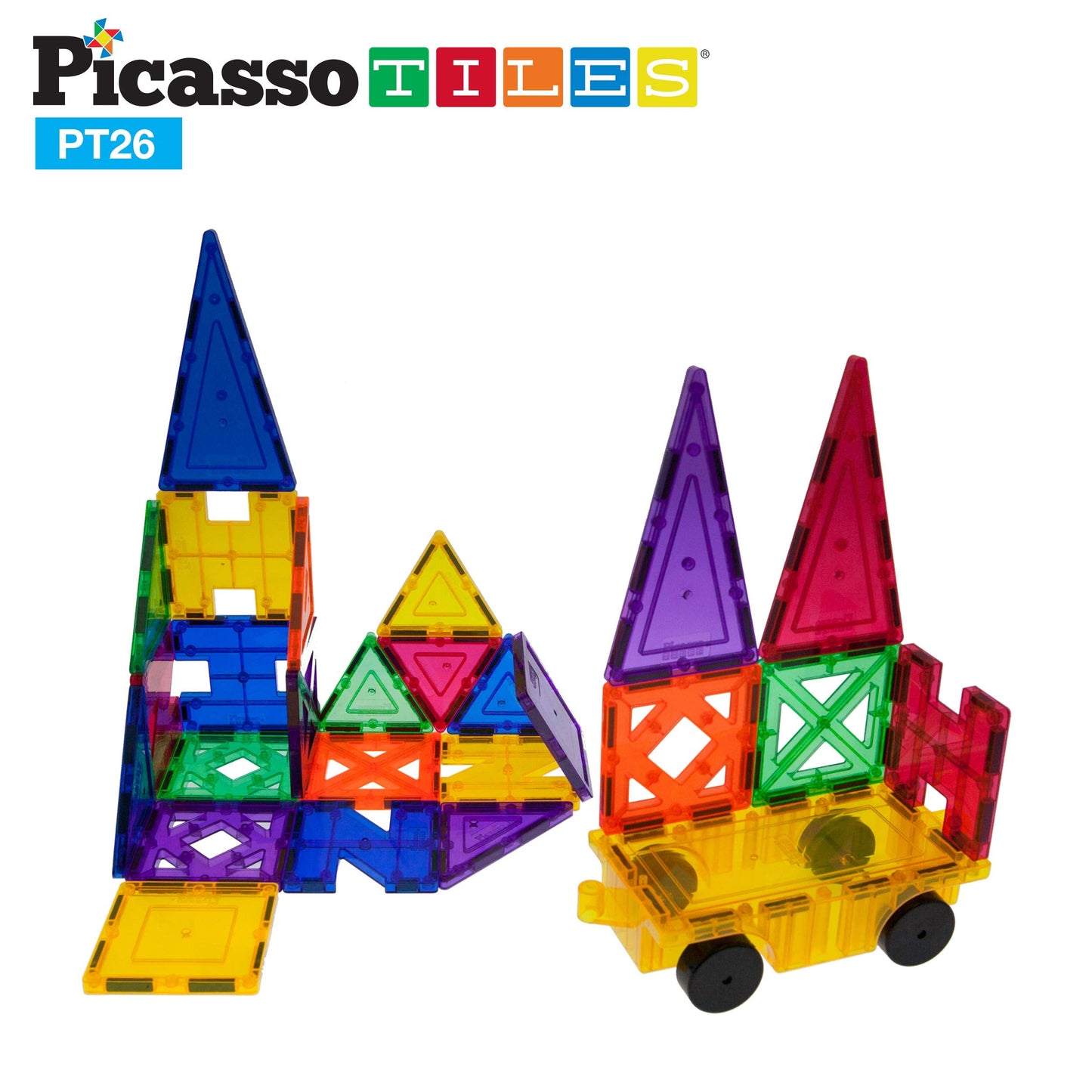 PicassoTiles Building Blocks Inspirational Kit – 3D Magnetic STEM Playboards