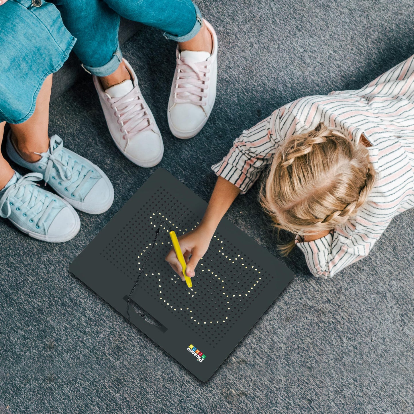 PicassoTiles 2PK 4-in-1 Magnetic Drawing Board – 12x10 Inch Large STEM Learning Pad with Four Faces (Lowercase, Uppercase, Numbers & Freestyle) – PTB06