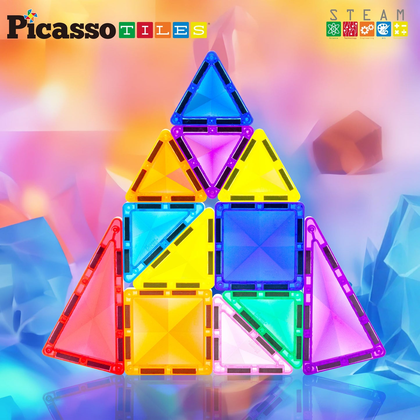 PicassoTiles Travel Size Mini Diamond Magnetic Blocks PTM13 – Portable STEM Toy (3+)