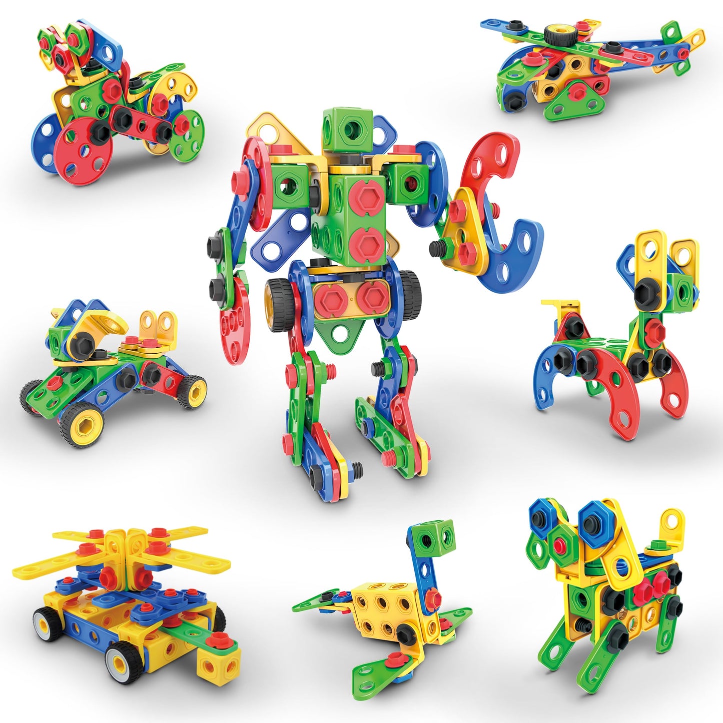 PicassoTiles 152pc STEM Construction Toy for Kids 3+ | Power Drill, Ratchet & Idea Book