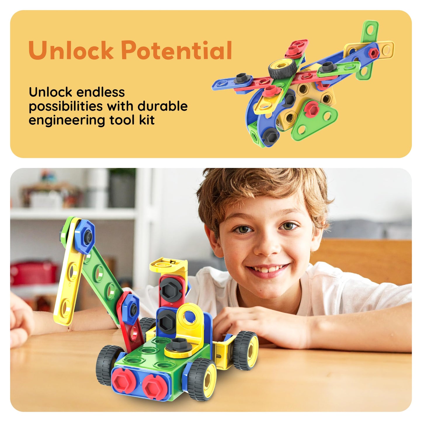 PicassoTiles 152pc STEM Construction Toy for Kids 3+ | Power Drill, Ratchet & Idea Book