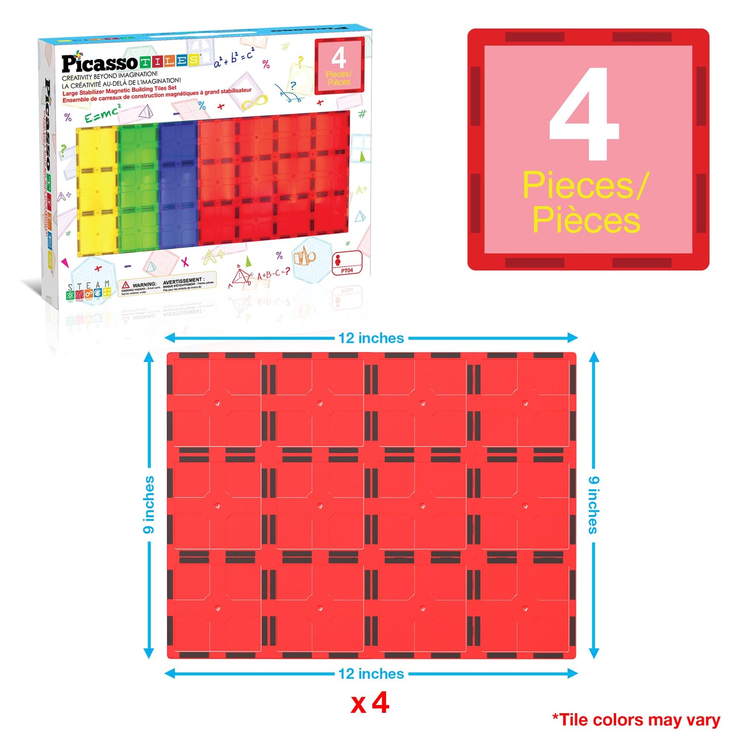 PicassoTiles Supersize Stabilizer Base Plate – Large Magnetic Foundation 12x9