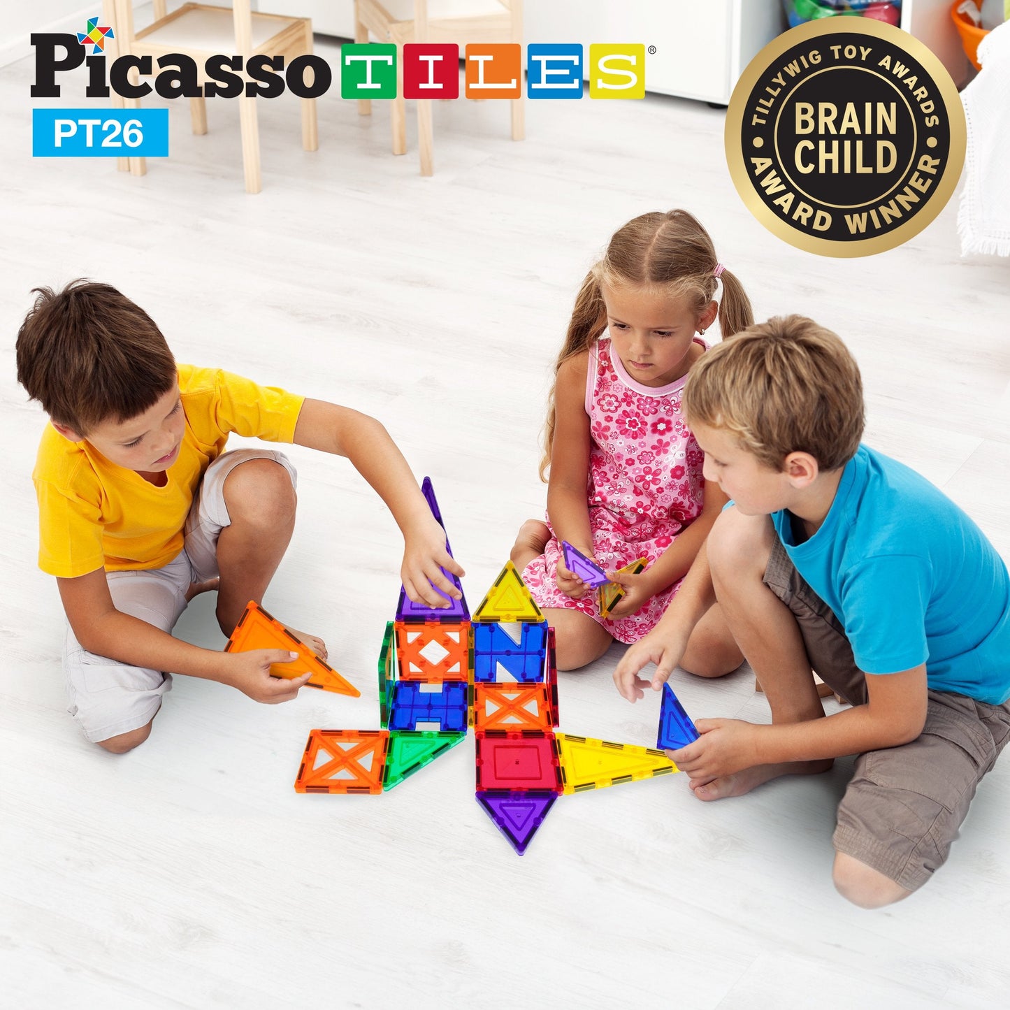 PicassoTiles Building Blocks Inspirational Kit – 3D Magnetic STEM Playboards