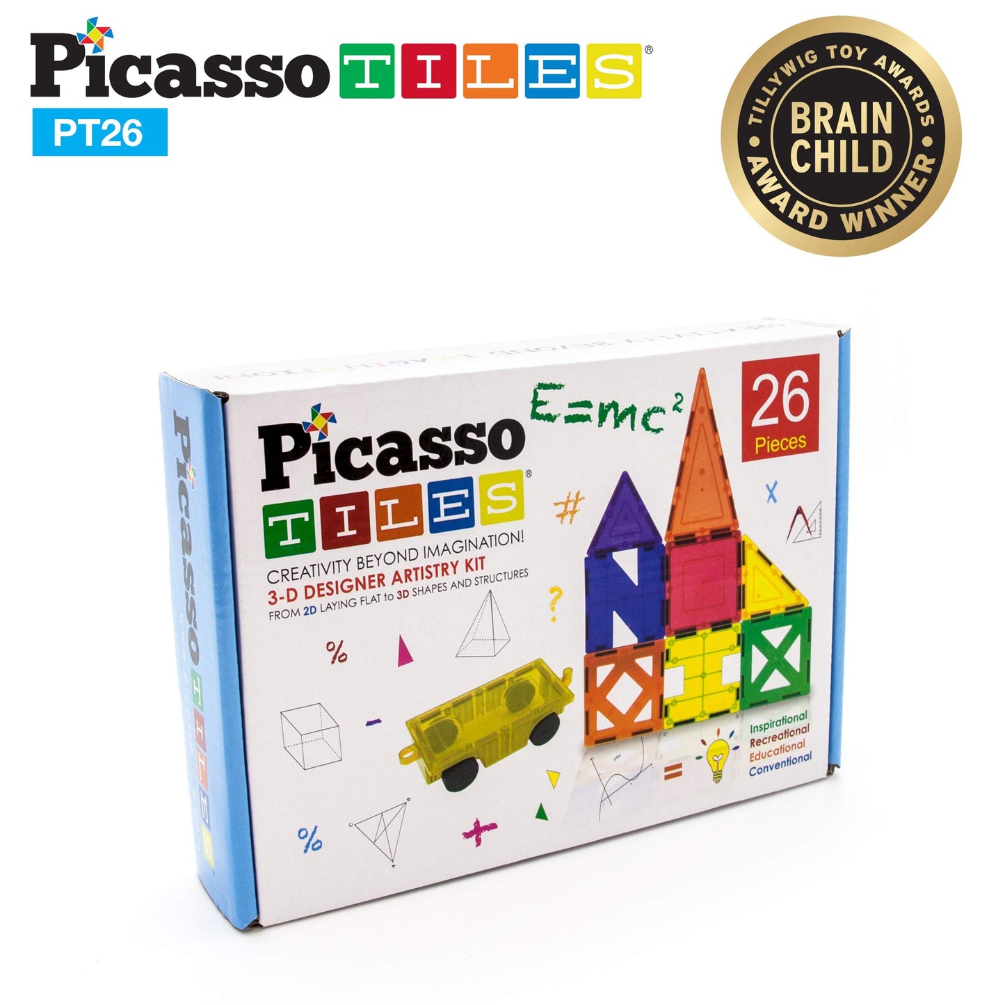PicassoTiles Building Blocks Inspirational Kit – 3D Magnetic STEM Playboards