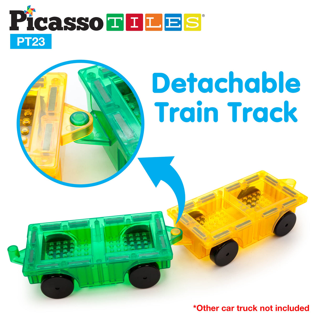 PicassoTiles Magnetic Car Play Set with Action Figures – STEM Vehicle Toy for Kids 3+
