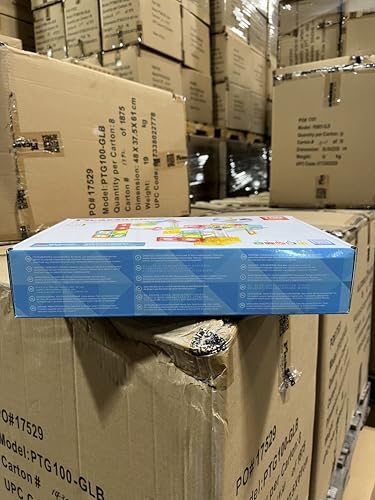 PicassoTiles 100pc Marble Run Travel Set – Magnetic Tile Blocks for On-The-Go STEM Play