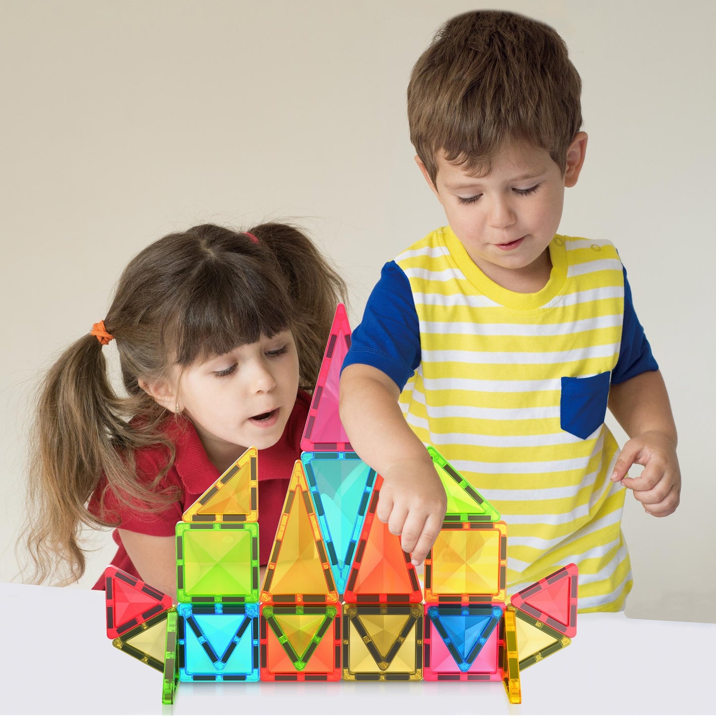 PicassoTiles Magnetic Tile 24pc Mini Diamond Set — Travel-Size STEM Toy for Kids 3+