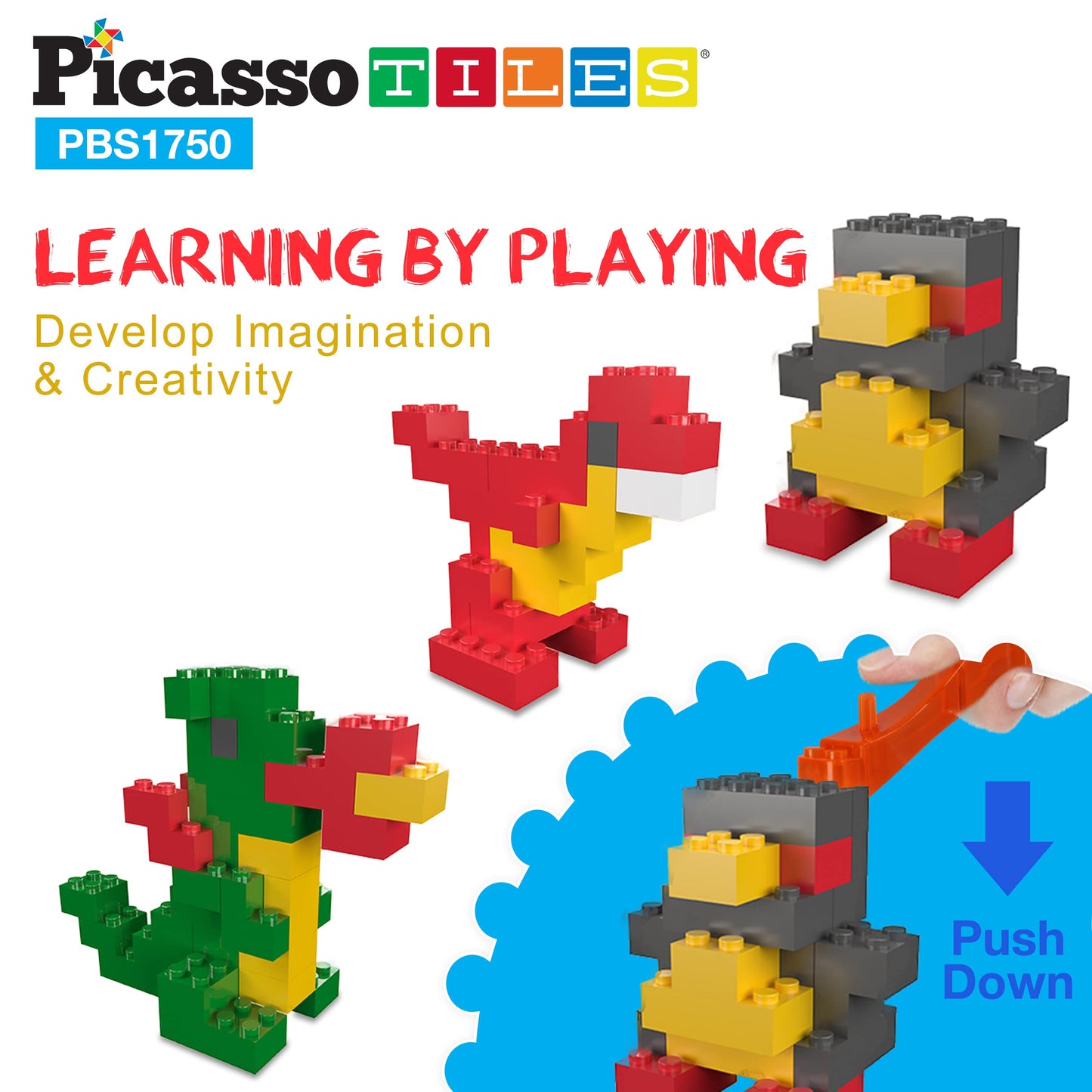 PicassoTiles 1750 PCS Building Block Set – Creative STEM Toys for Kids 3+