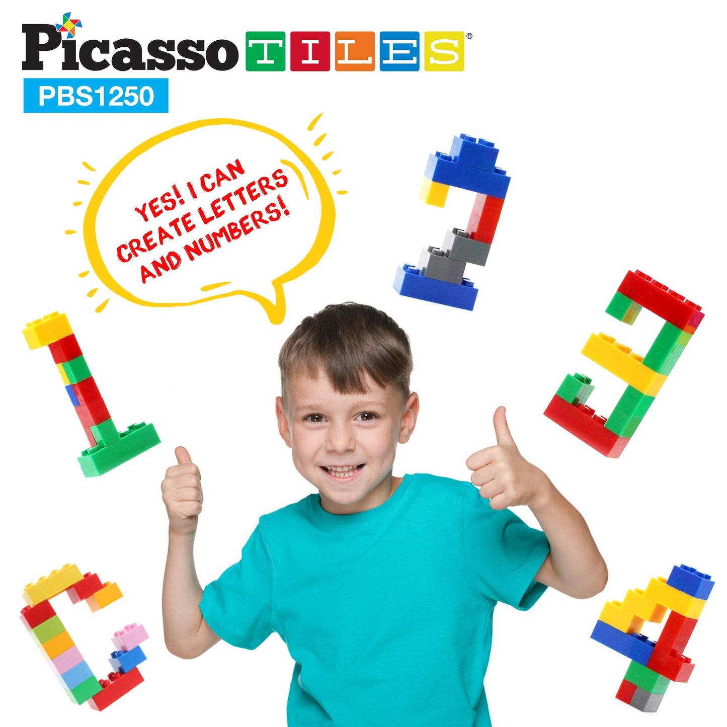 PicassoTiles 1250-Piece Educational Building Block Set – STEM Toys for Ages 3+