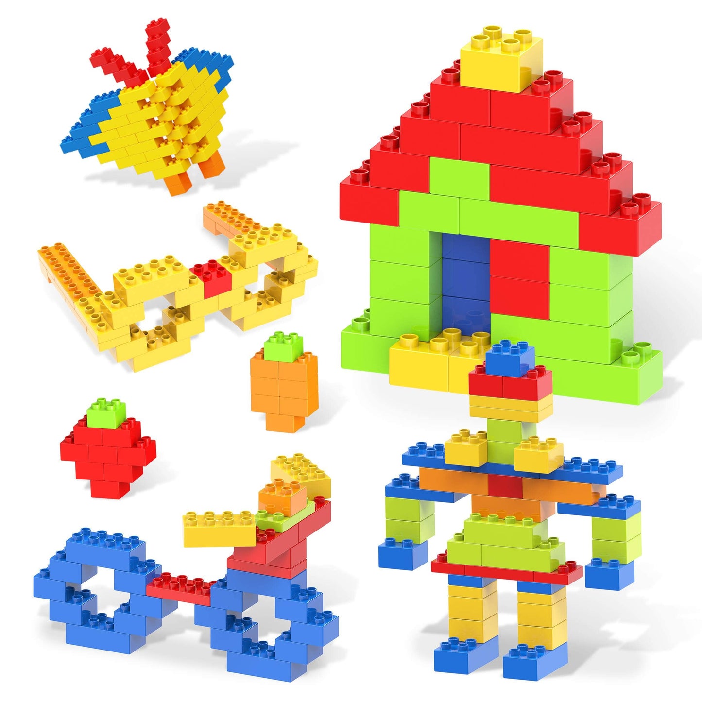 PicassoTiles 150-Piece Large Construction Brick Set | Creative STEM Play for Kids 3+