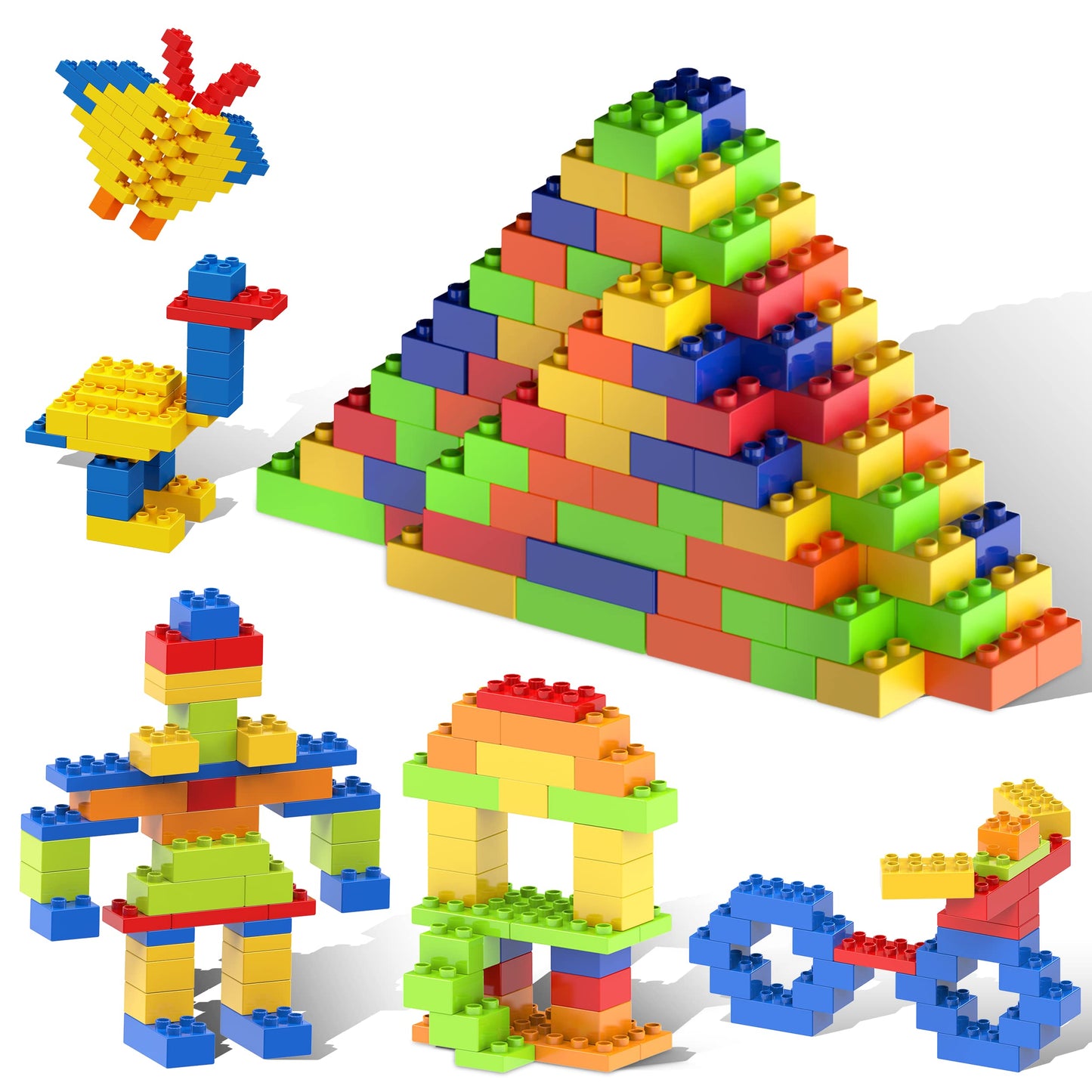 PicassoTiles 200-Piece Large Brick Set | Creative STEM Play for Kids 3+