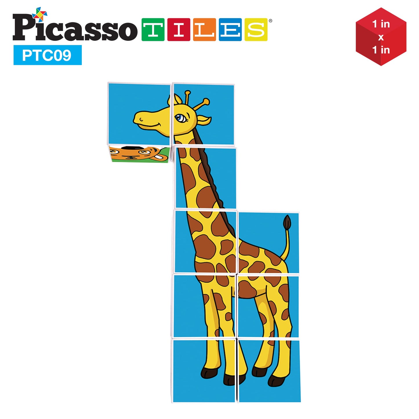 PicassoTiles Magnetic Expression Puzzle – 9-Piece STEM Building Blocks for Ages 3+