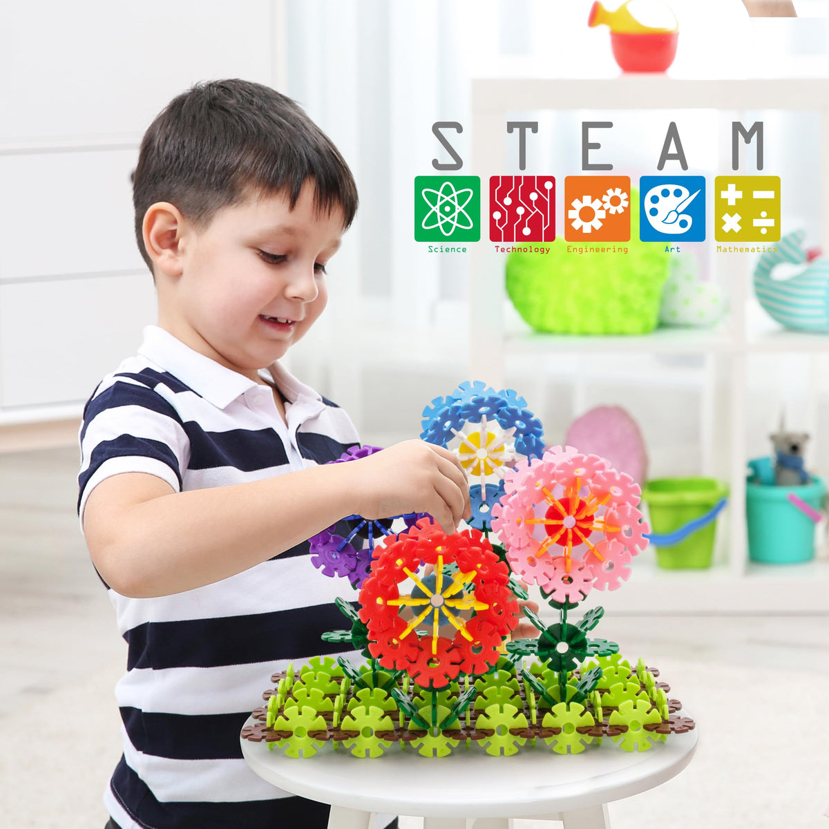 PicassoTiles Building Chips: Interlocking Discs Light Green | PTF108