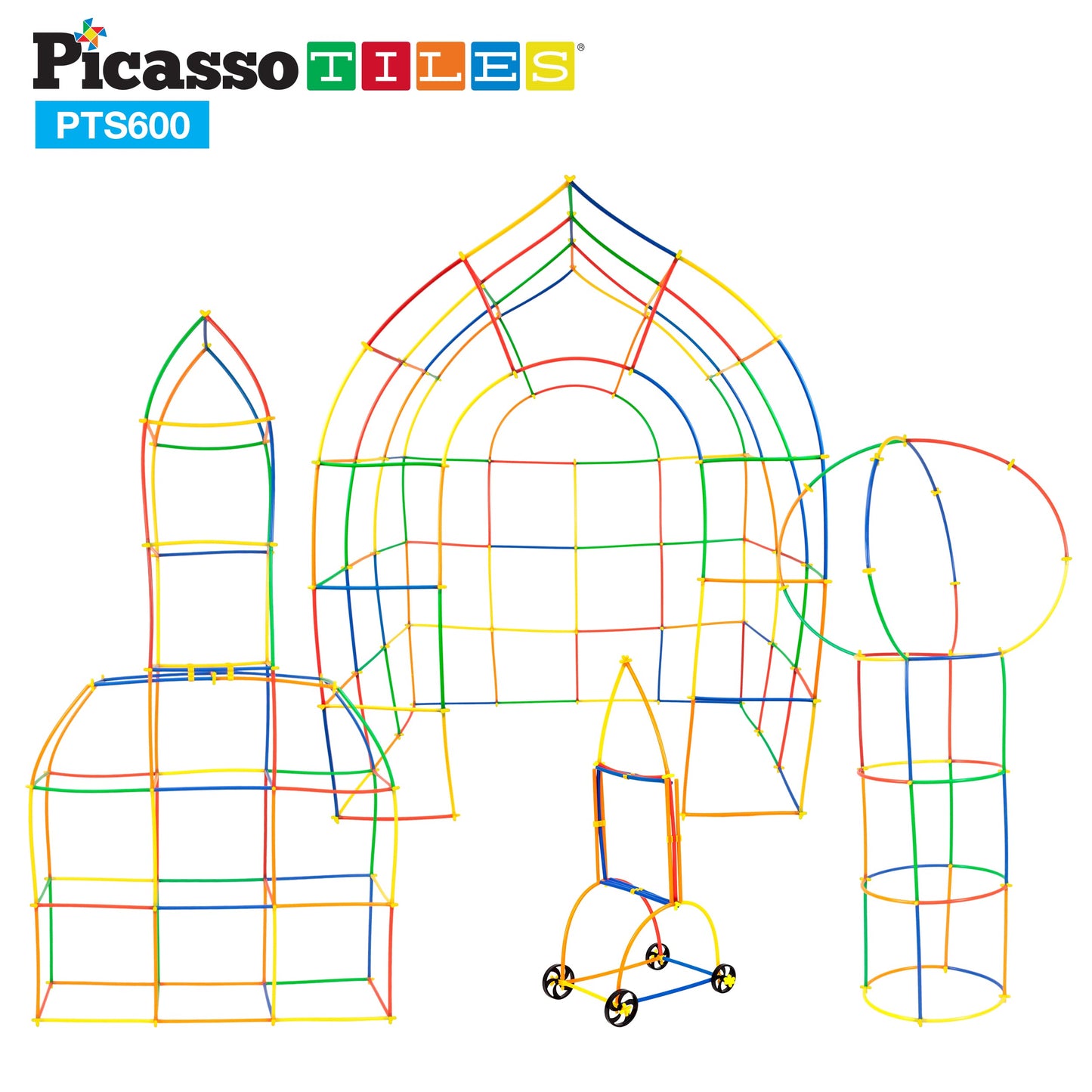 PicassoTiles 600pc Straw Building Set – Creative STEM Toy for Kids 3+