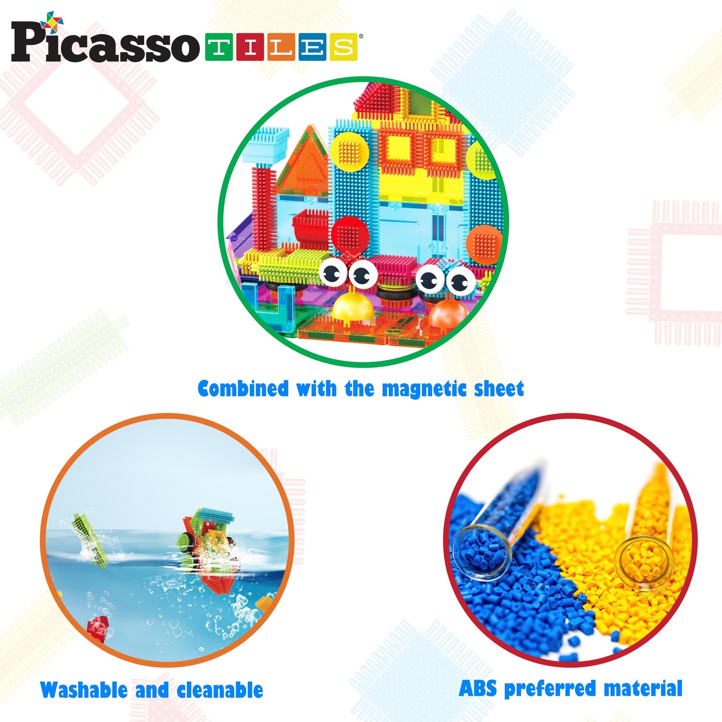 PicassoTiles Magnetic Tiles & Hedgehog 2-in-1 Set – STEM Building Toys for Ages 3+