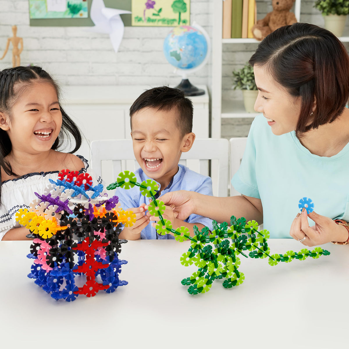 PicassoTiles Building Chips: Interlocking Discs Light Green | PTF108