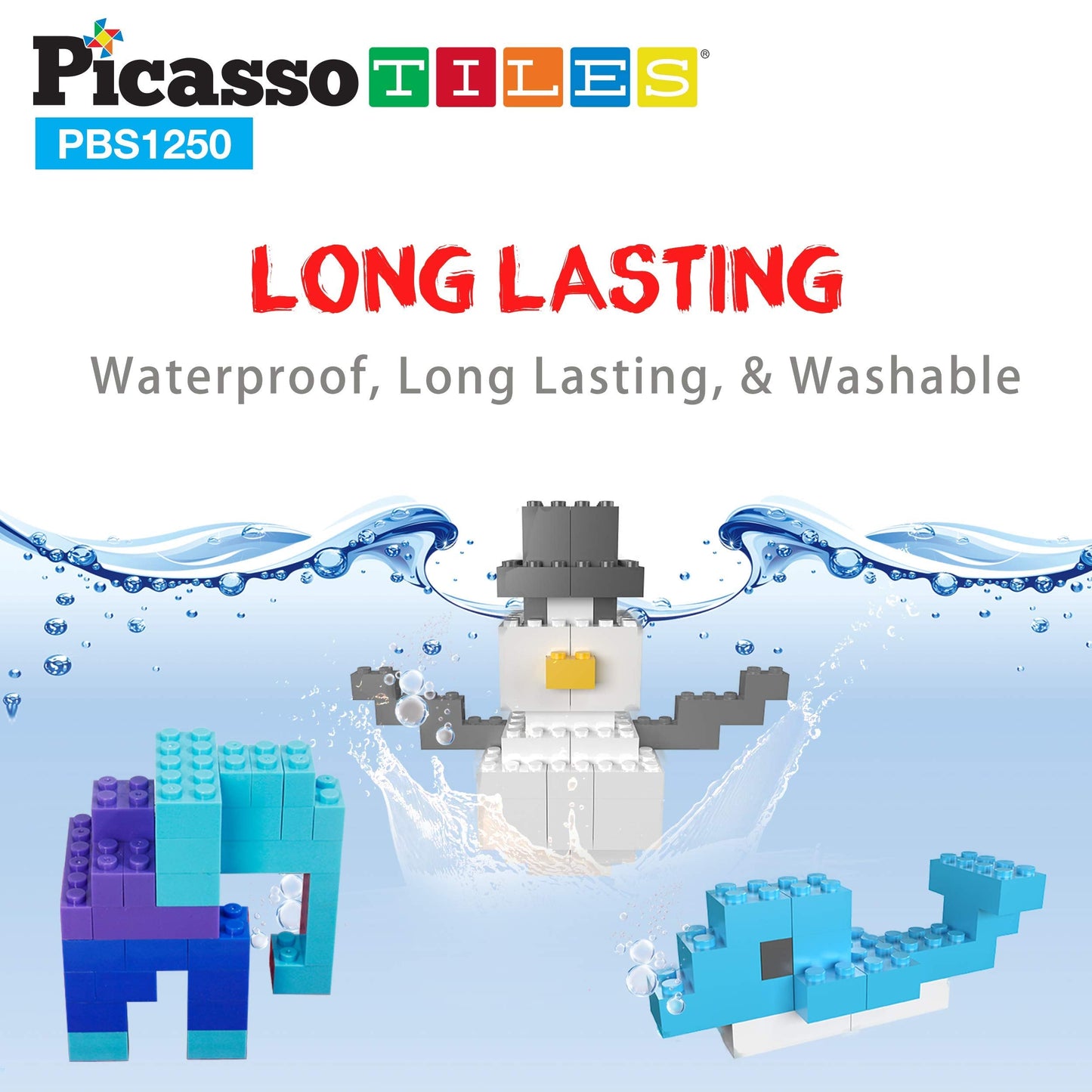 PicassoTiles 1250-Piece Educational Building Block Set – STEM Toys for Ages 3+