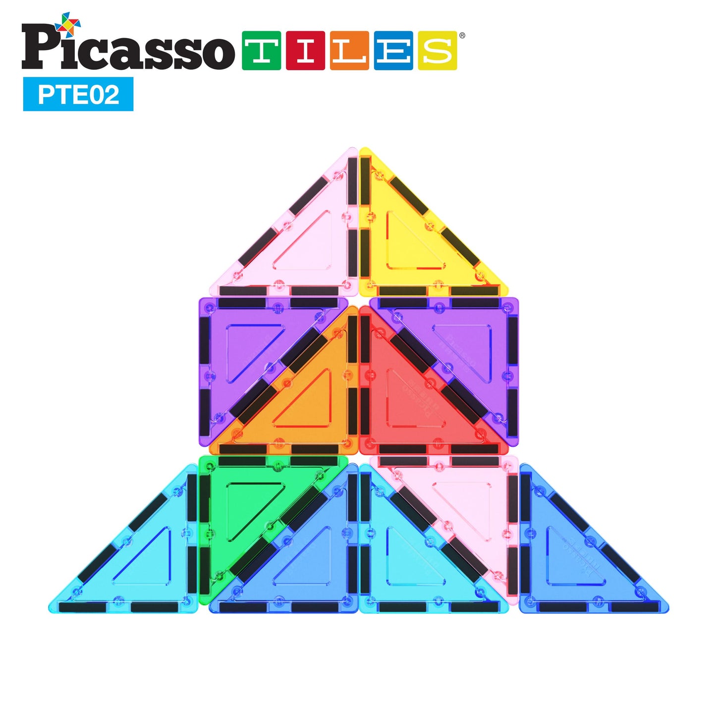 PicassoTiles Right Triangle Magnetic Tiles – STEM Building Set PTE02