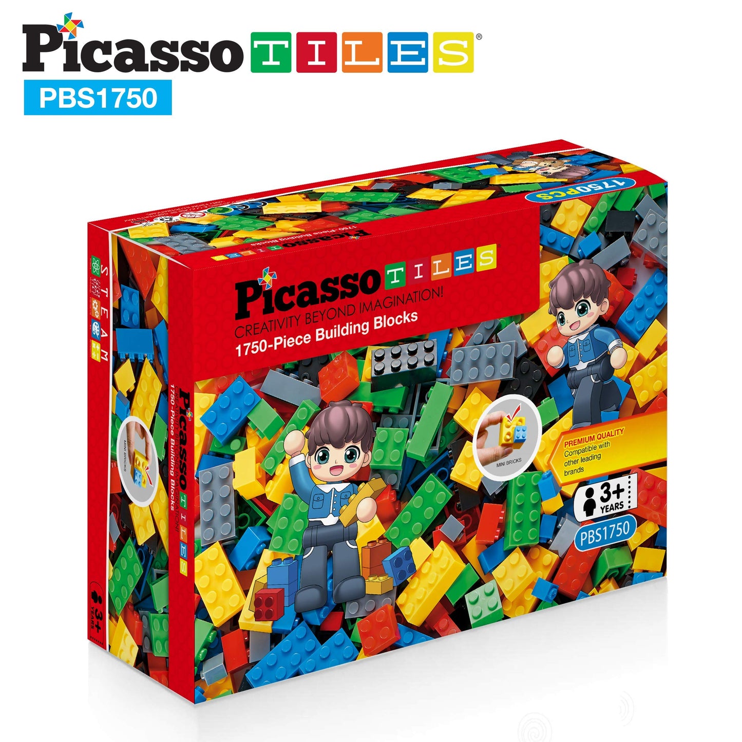 PicassoTiles 1750 PCS Building Block Set – Creative STEM Toys for Kids 3+