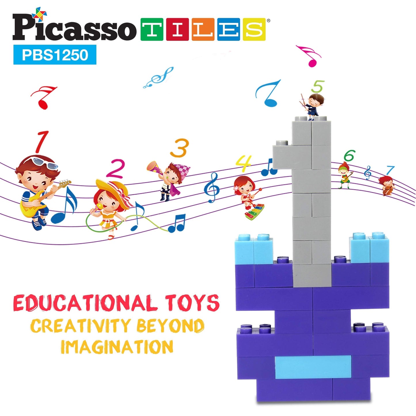 PicassoTiles 1250-Piece Educational Building Block Set – STEM Toys for Ages 3+