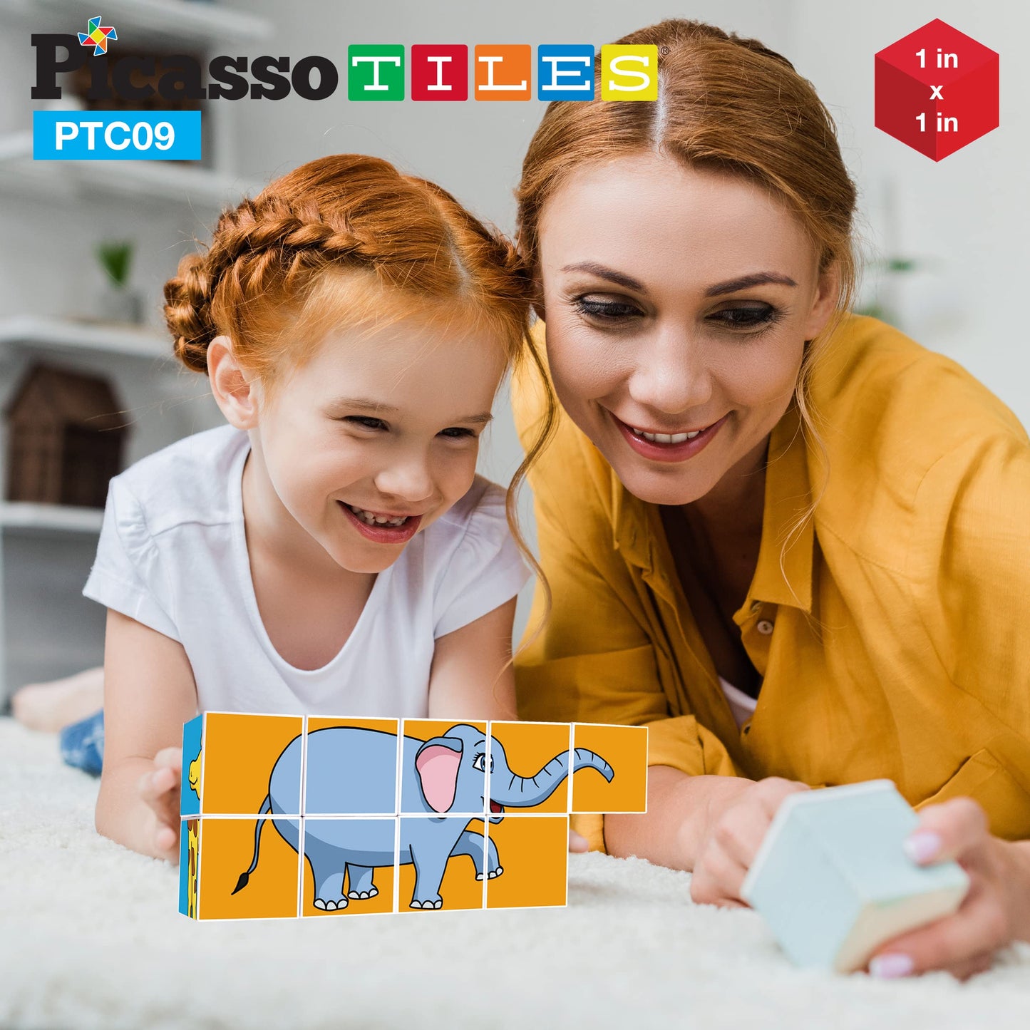 PicassoTiles Magnetic Expression Puzzle – 9-Piece STEM Building Blocks for Ages 3+