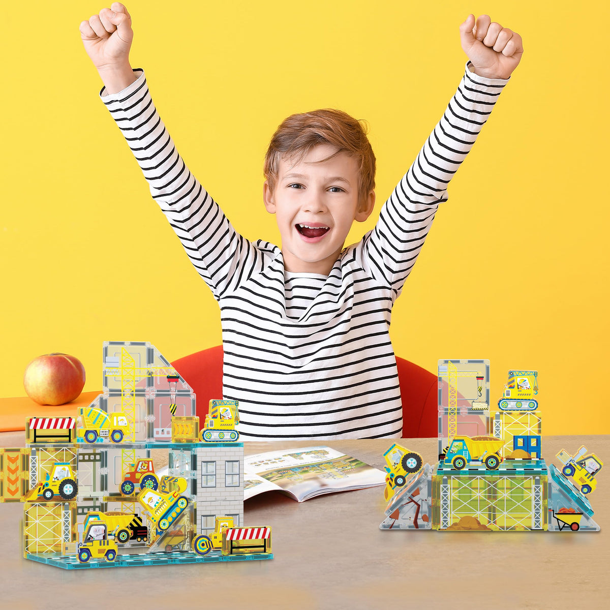 PicassoTiles Magnetic Tile Building Idea Book – 230 Pages, 300+ Builds, STEM Design Guide | Ages 3+ | PTIDEABOOK