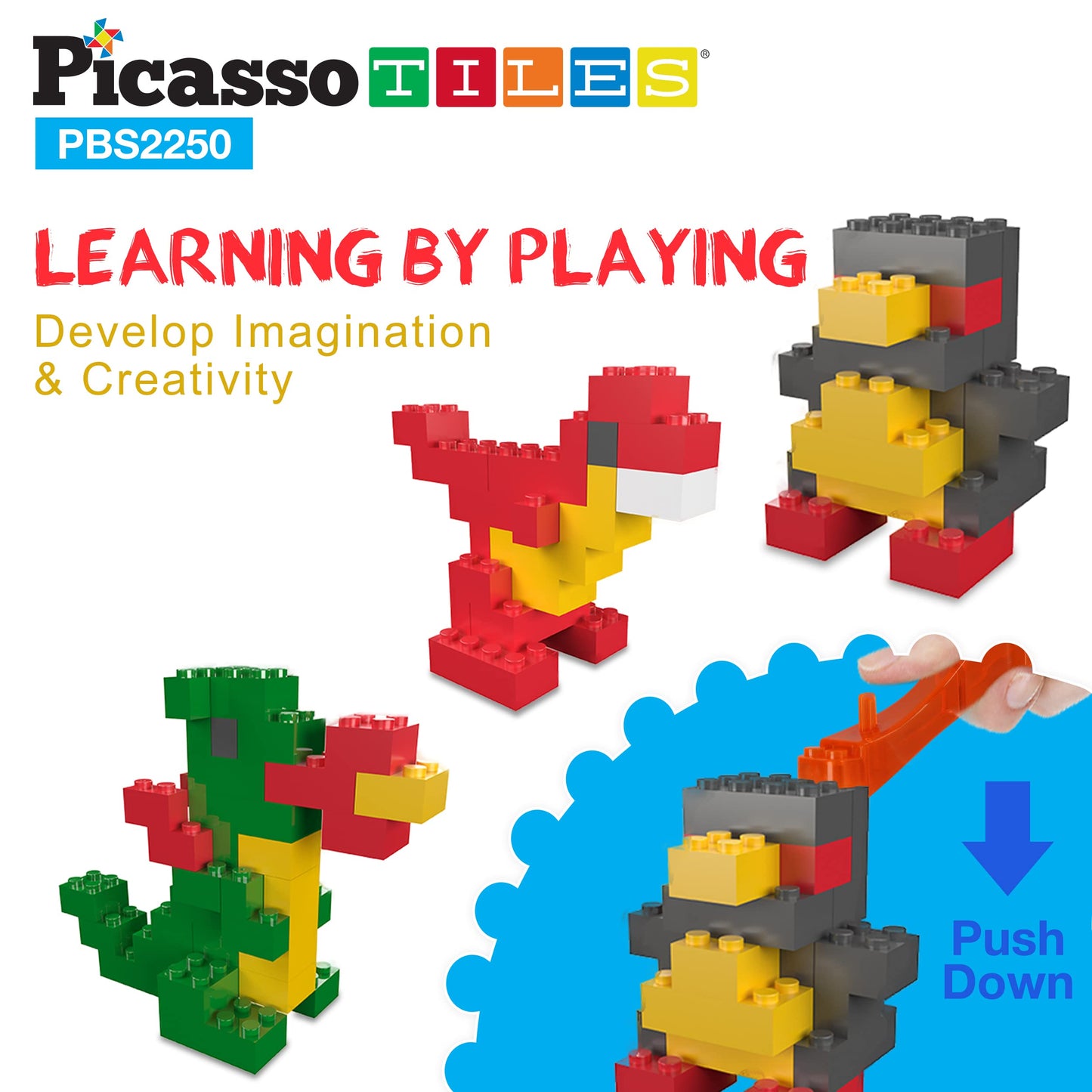 PicassoTiles 2250-Piece Building Block Set | Creative STEM Toys for Ages 3+