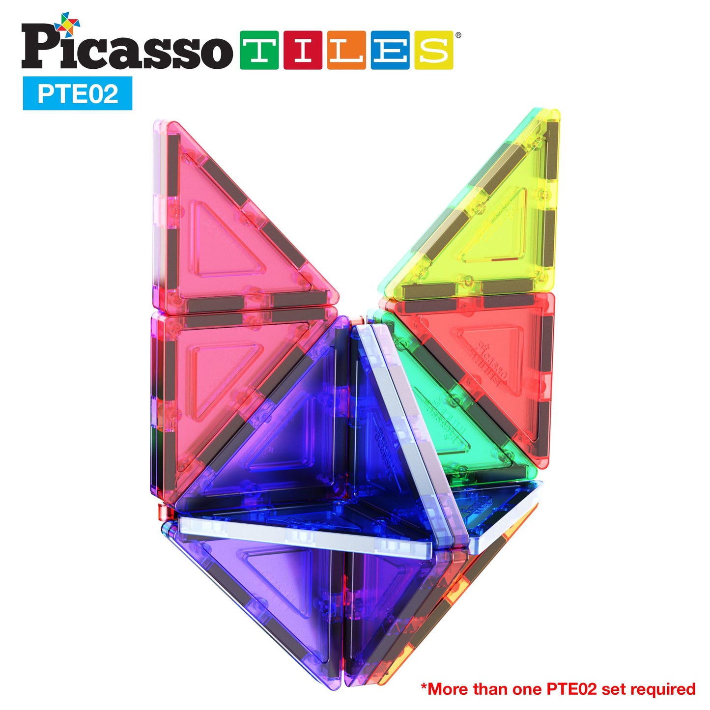 PicassoTiles Right Triangle Magnetic Tiles – STEM Building Set PTE02