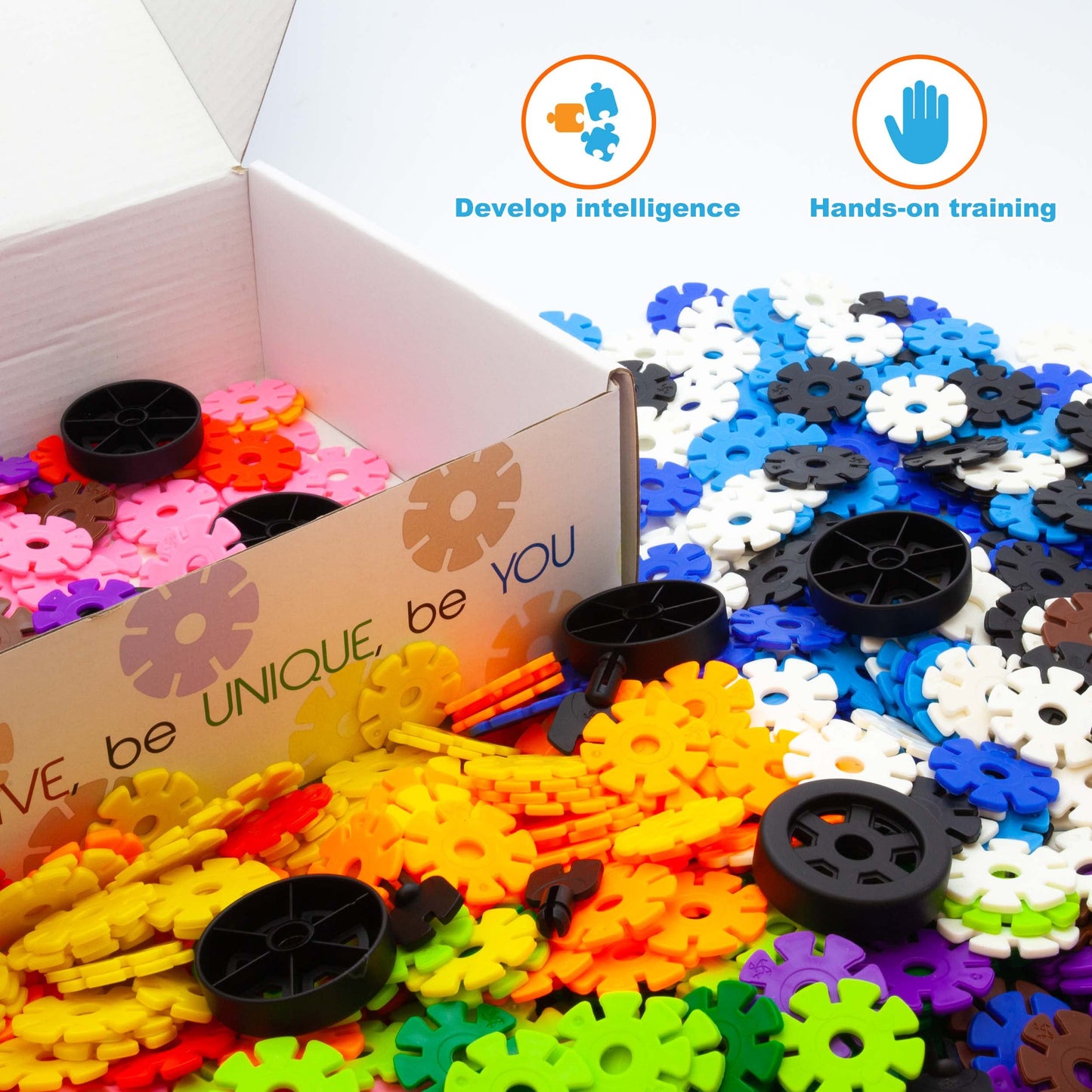 PicassoTiles Building Chips – 800-Piece Interlocking Disc Blocks | STEM Toy for Kids 3+