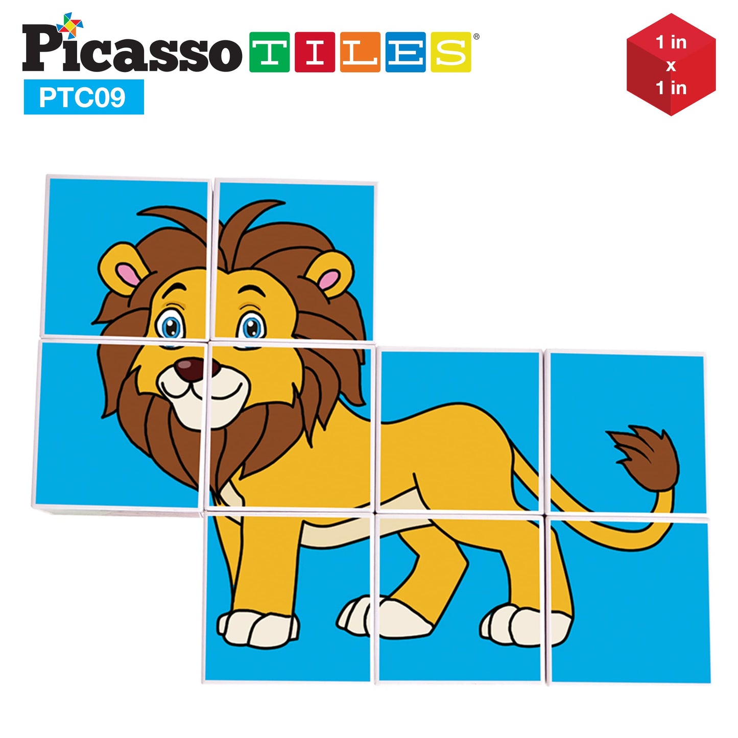 PicassoTiles Magnetic Expression Puzzle – 9-Piece STEM Building Blocks for Ages 3+
