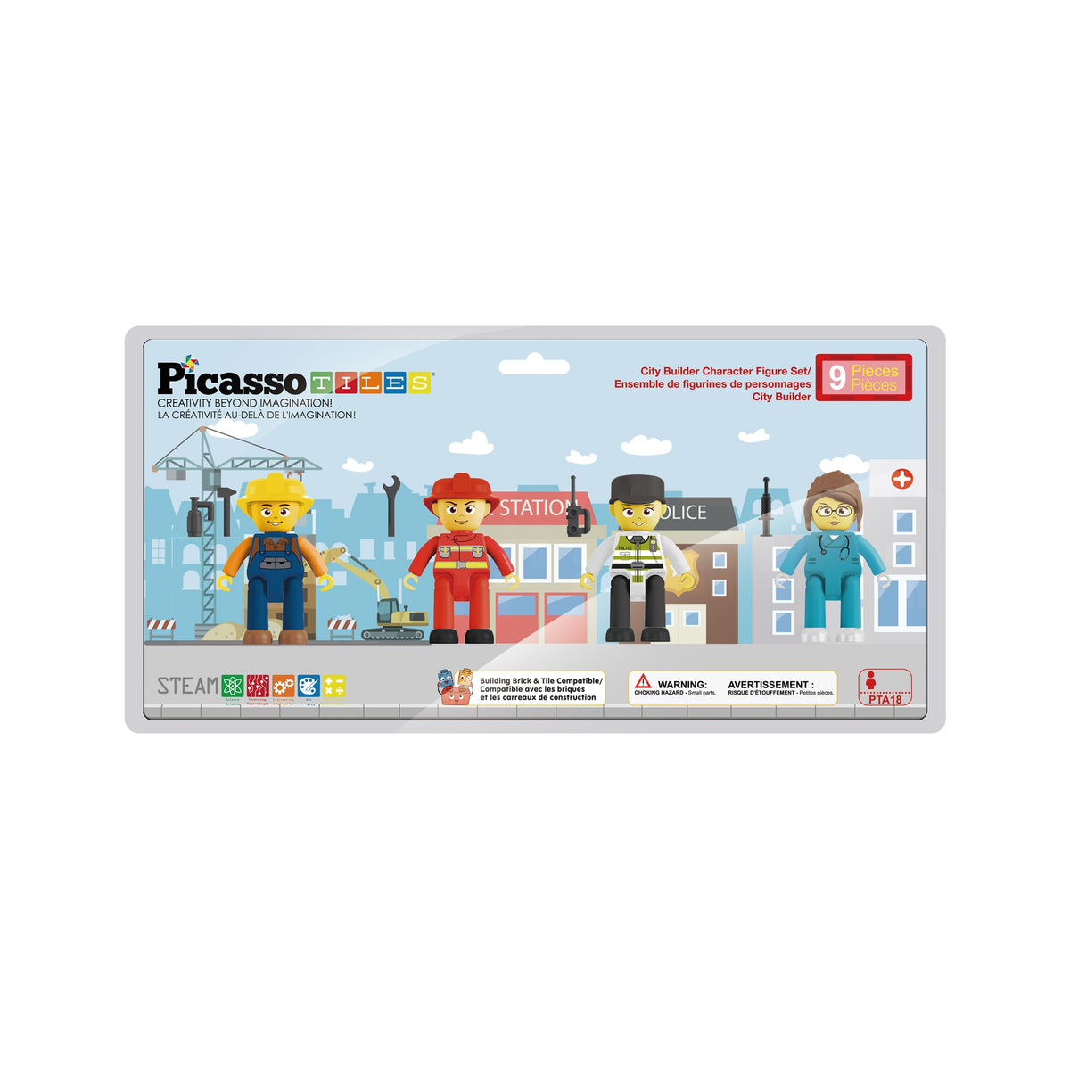 PicassoTiles Magnetic Tiles Action Figures – 4-Piece City Characters