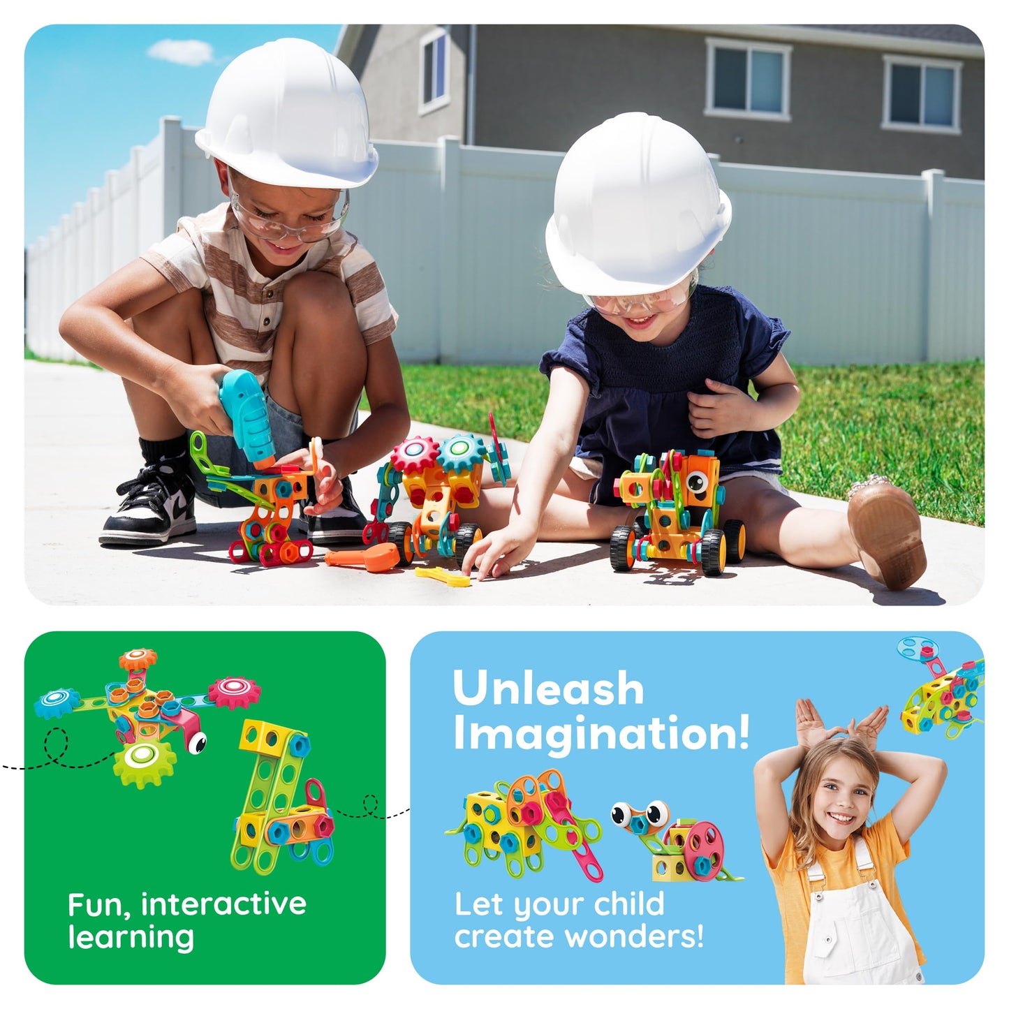 PicassoTiles STEM 250-Piece Building Block Kit for Kids – Construction & Engineering Playset