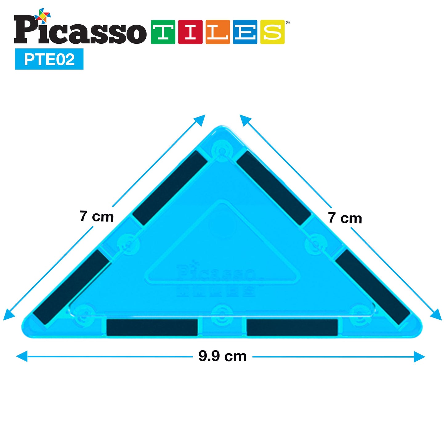 PicassoTiles Right Triangle Magnetic Tiles – STEM Building Set PTE02