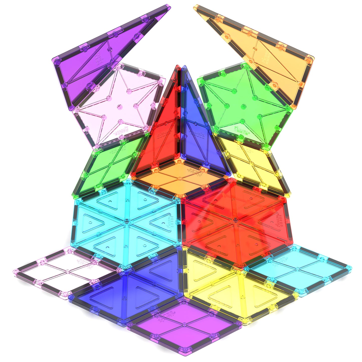 PicassoTiles Geometry Shape Magnet Tiles – Magnetic Building Set for STEM Learning (PT16)