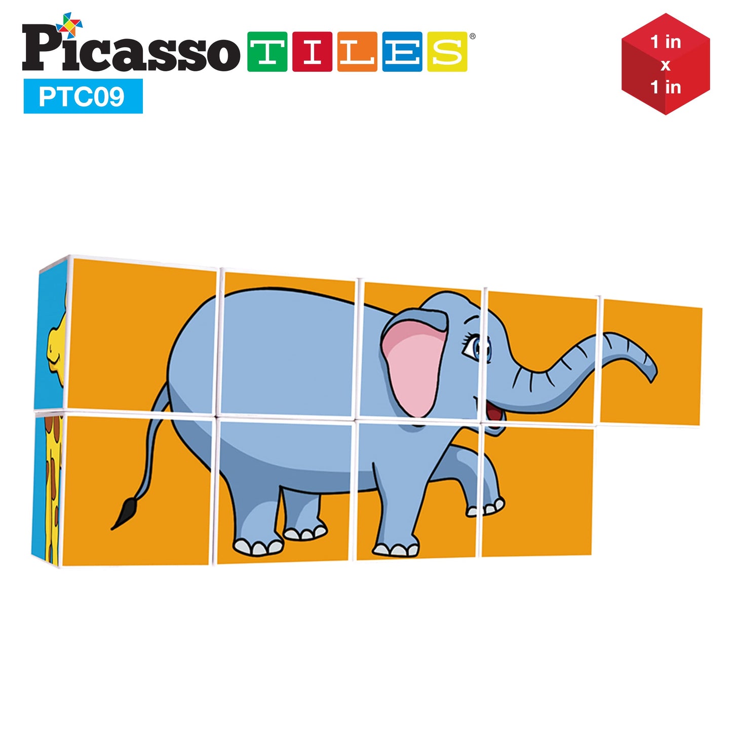 PicassoTiles Magnetic Expression Puzzle – 9-Piece STEM Building Blocks for Ages 3+