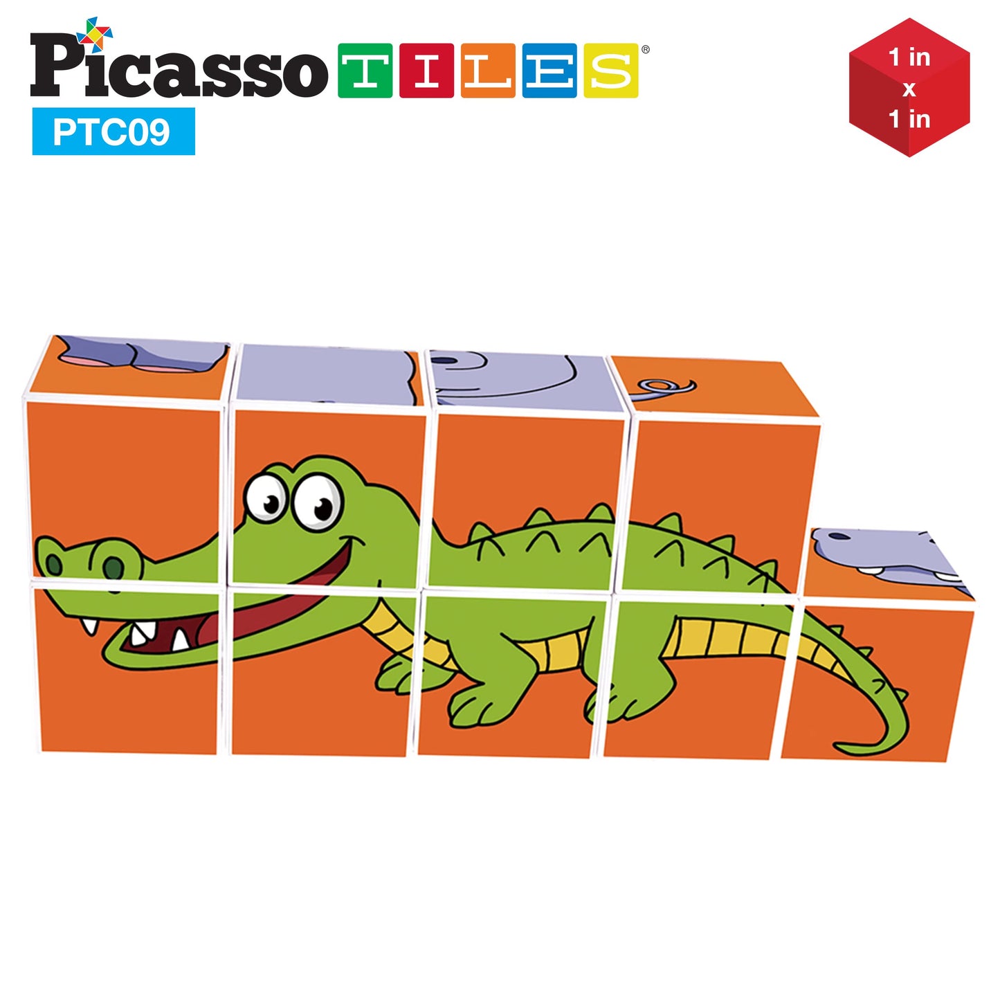 PicassoTiles Magnetic Expression Puzzle – 9-Piece STEM Building Blocks for Ages 3+