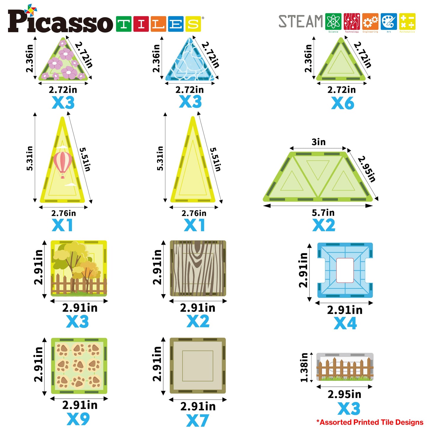 PicassoTiles Magnetic Farm Animal Playset – 52-Piece STEM Construction Toy for Kids 3+