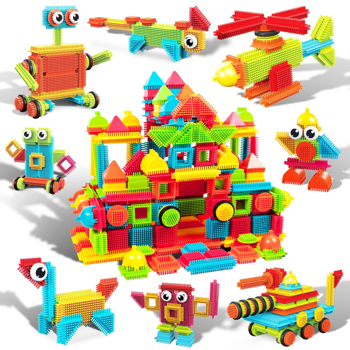 PicassoTiles Hedgehog Interlocking Blocks 240pcs | STEAM Building Set for Ages 3+