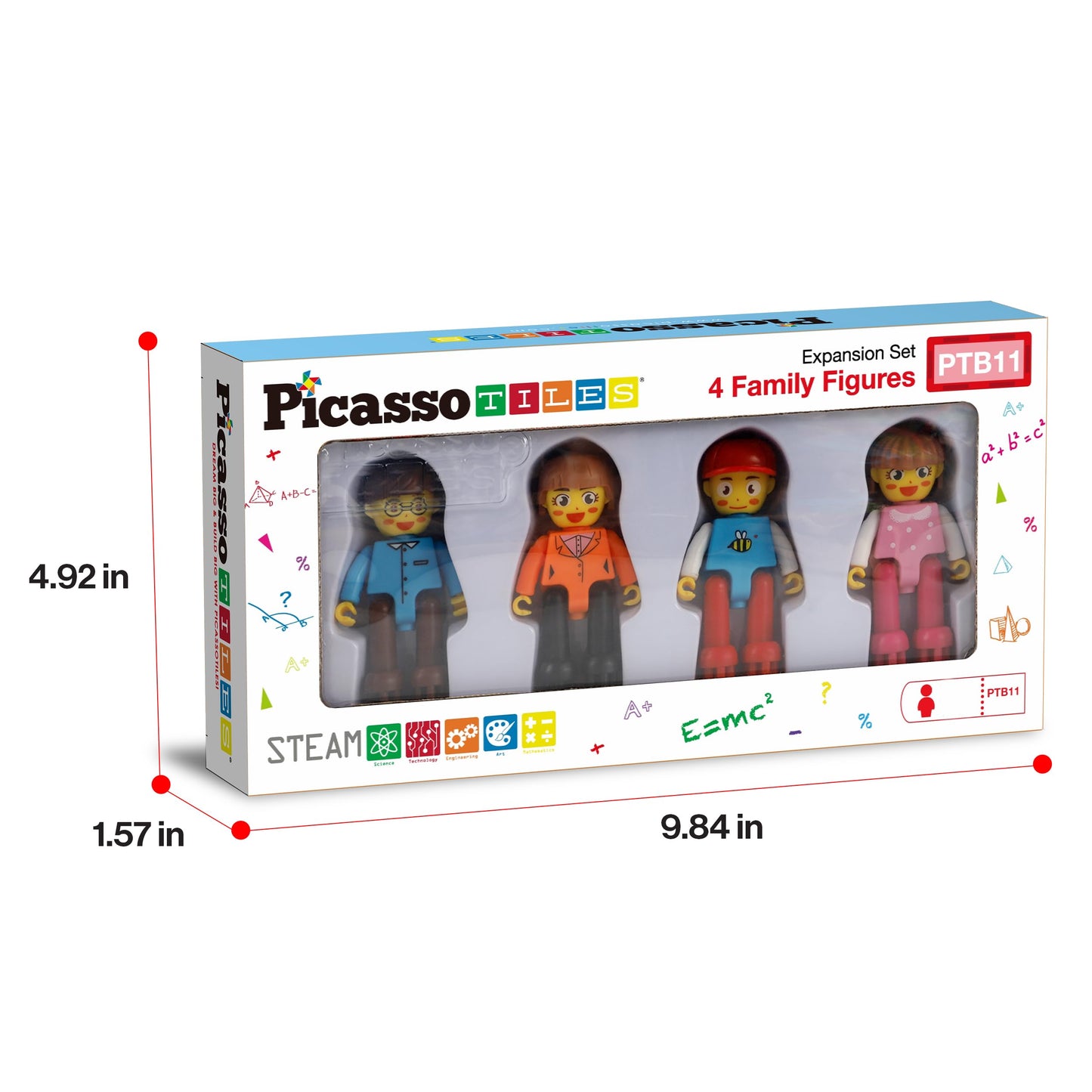 PicassoTiles Hedgehog Lock Blocks – 4 Family Figures Expansion Pack for STEM Play