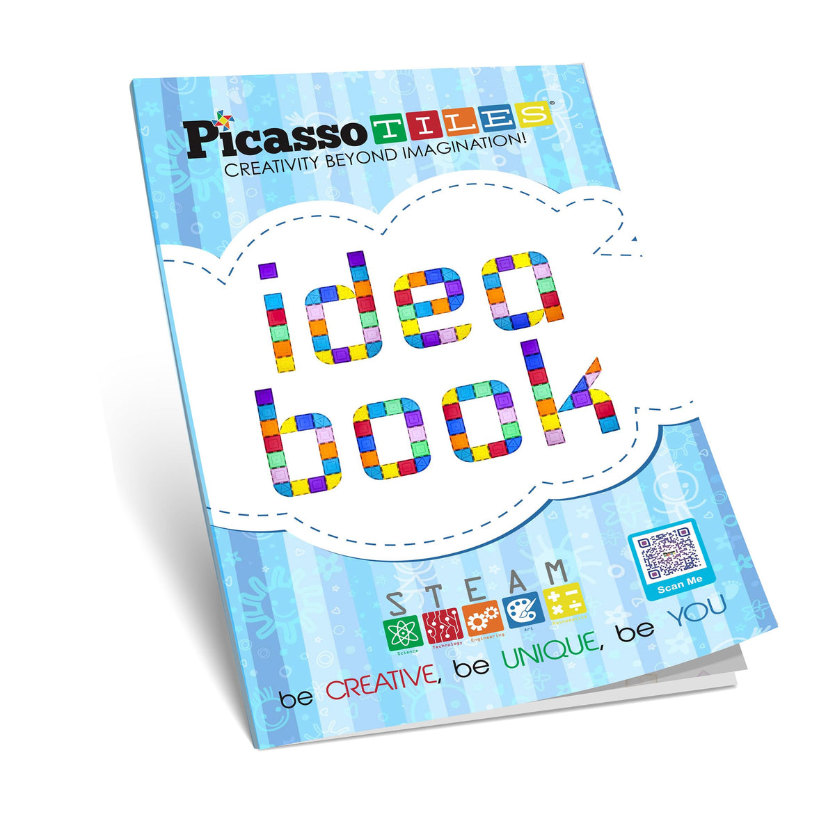 PicassoTiles Magnetic Tile Building Idea Book – 230 Pages, 300+ Builds, STEM Design Guide | Ages 3+ | PTIDEABOOK
