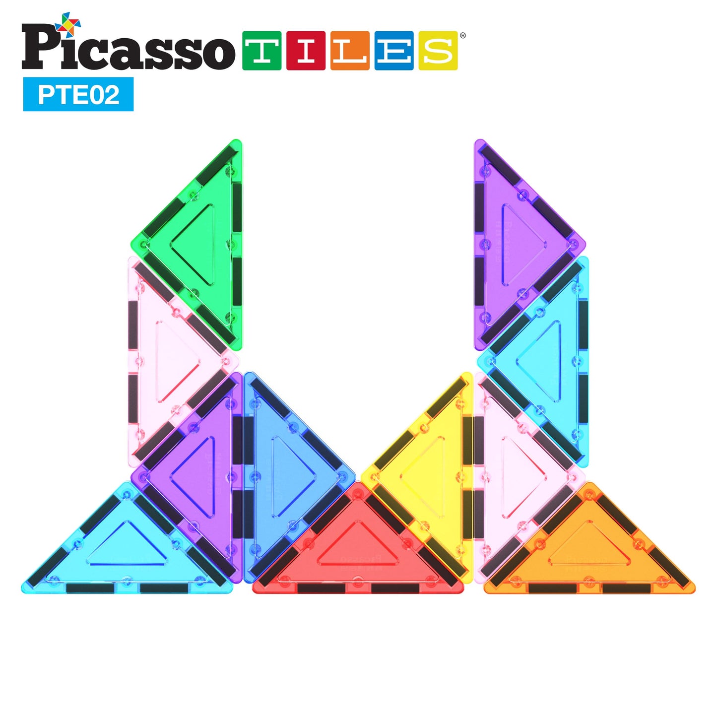 PicassoTiles Right Triangle Magnetic Tiles – STEM Building Set PTE02