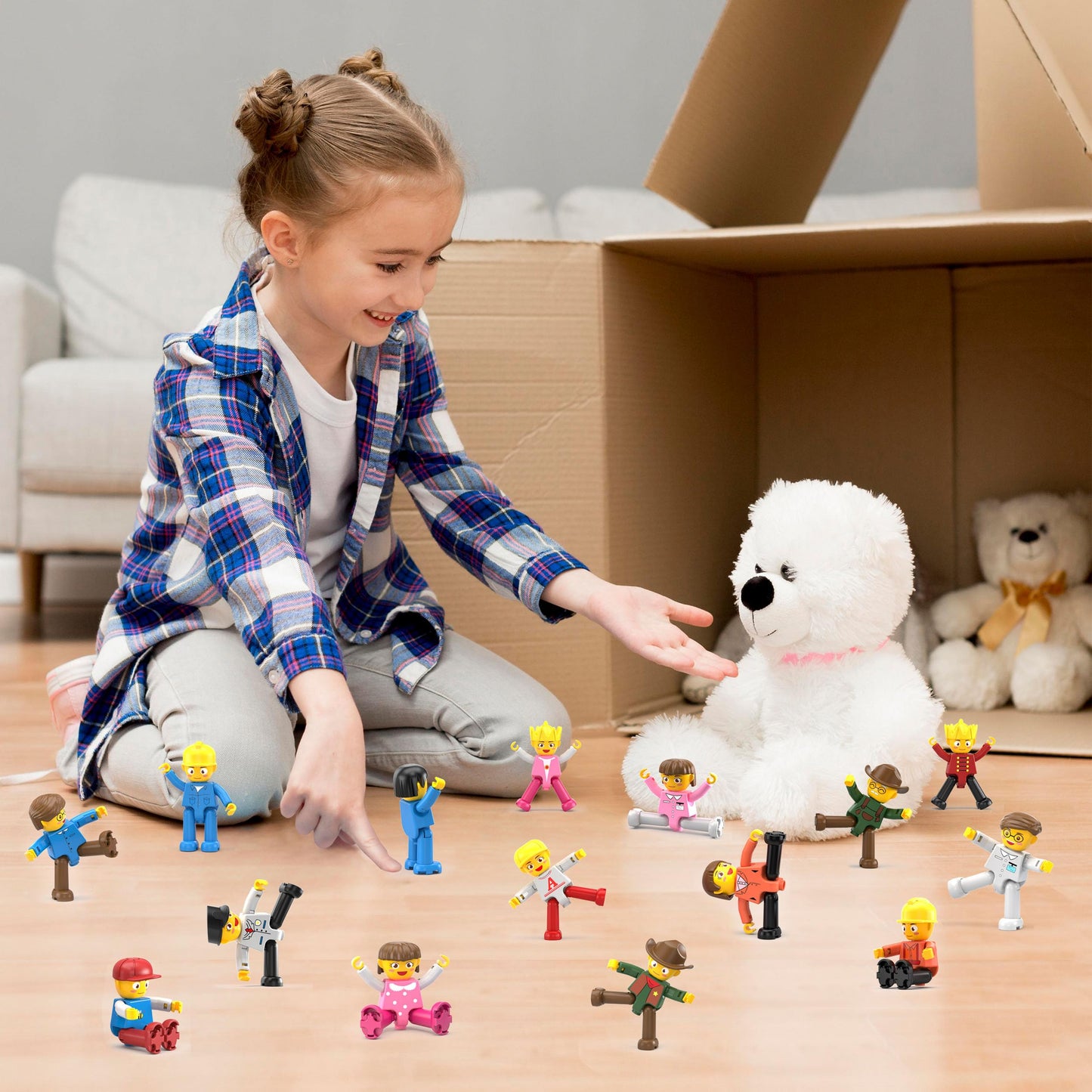 PicassoTiles Magnetic Figure Playset – 15pc Rotatable Characters for Creative Building & STEM Fun
