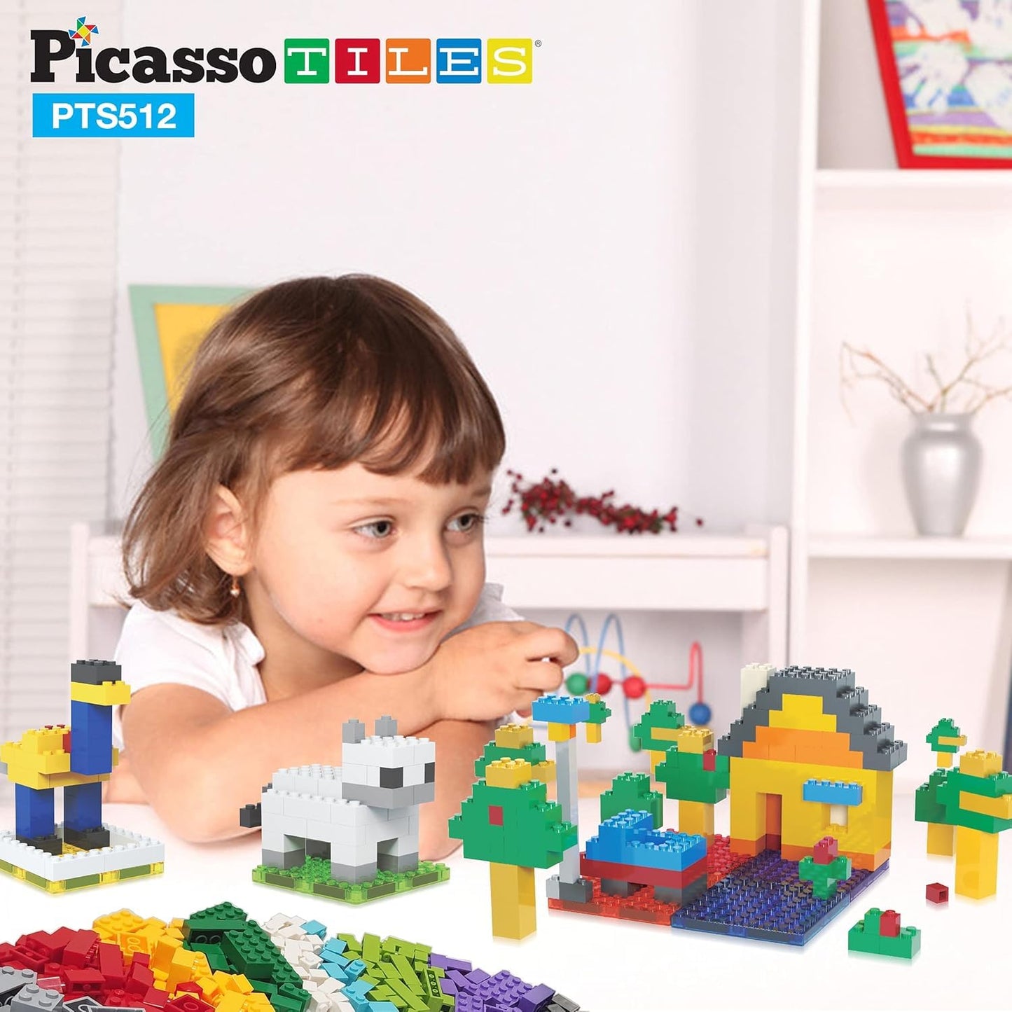 PicassoTiles 512 Pcs Grand Playset – Magnetic Tiles & Building Blocks for Creative STEM Play (Ages 3+)
