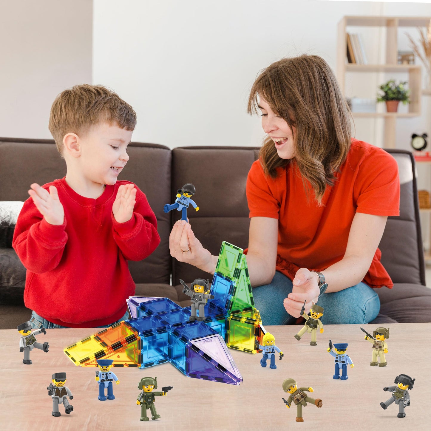 PicassoTiles Magnetic Action Figures – Law Enforcement Set PTA12 | STEM Building Tiles