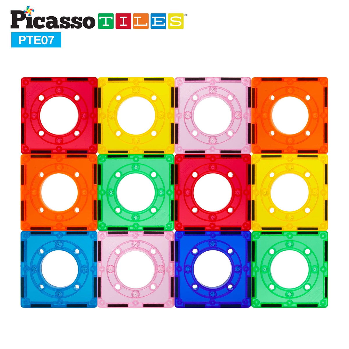 PicassoTiles Magnetic Tiles for Marble Run Racetrack – Colorful STEM Build & Learn Set (Ages 3+)