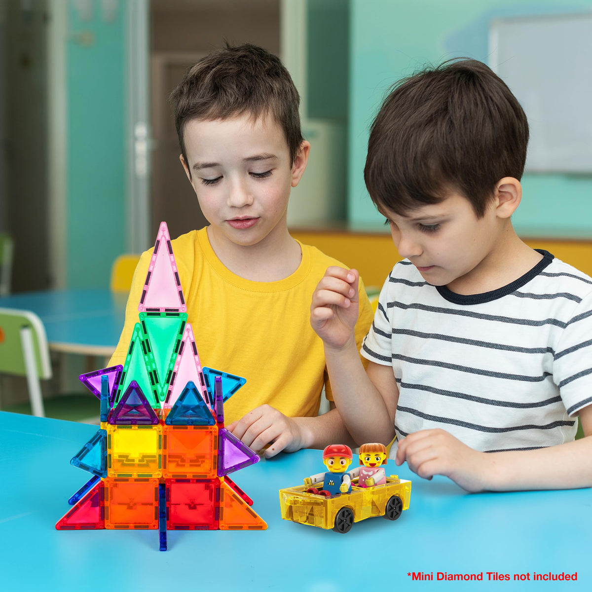 PicassoTiles Mini Magnetic Car Expansion Set – STEM Toy with Figures for Kids 3+