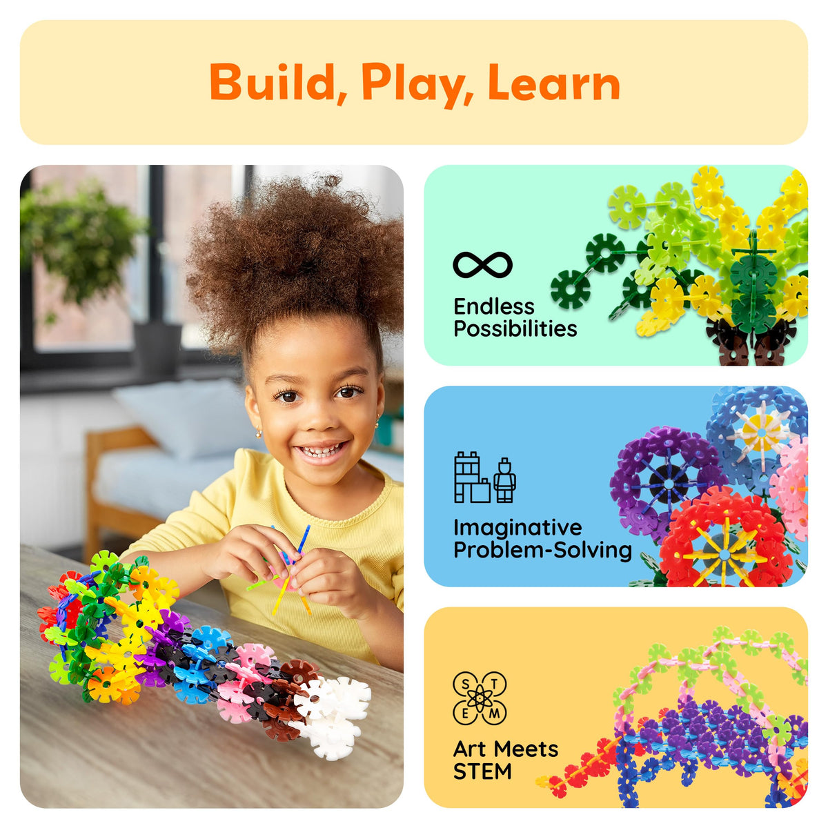 PicassoTiles Building Chips: 108 Interlocking Disc Blocks in 12 Colors